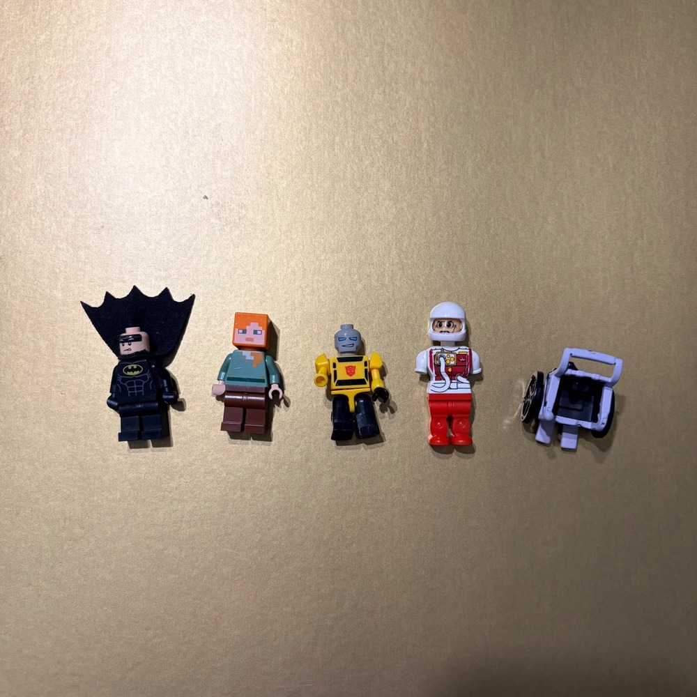 Assorted Minifigures Lot Batman Minecraft Alex Transformers Wheelchair Accessory
